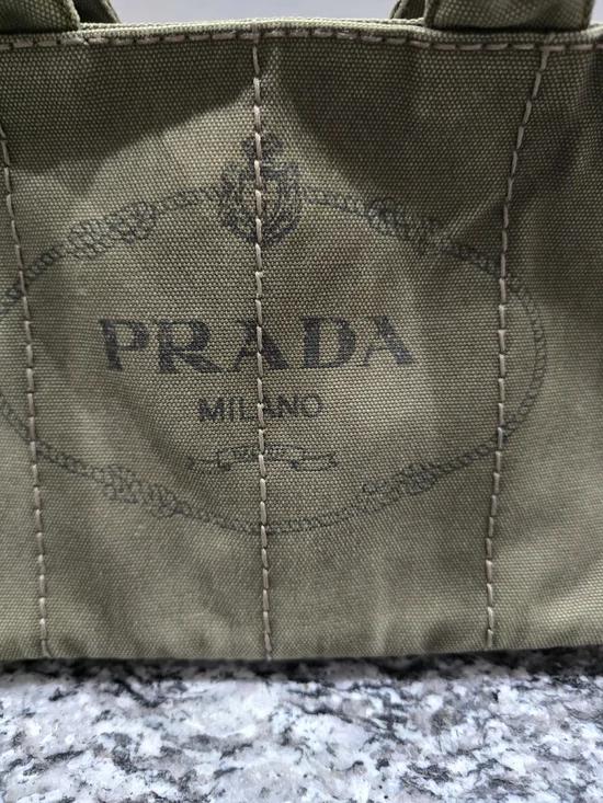 Prada Canapa (Small) In Military Geen - Picture 6 of 11